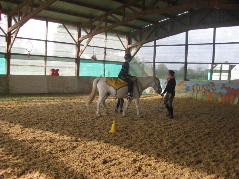 Séance d'équitation adaptée, manège du centre Rey Leroux